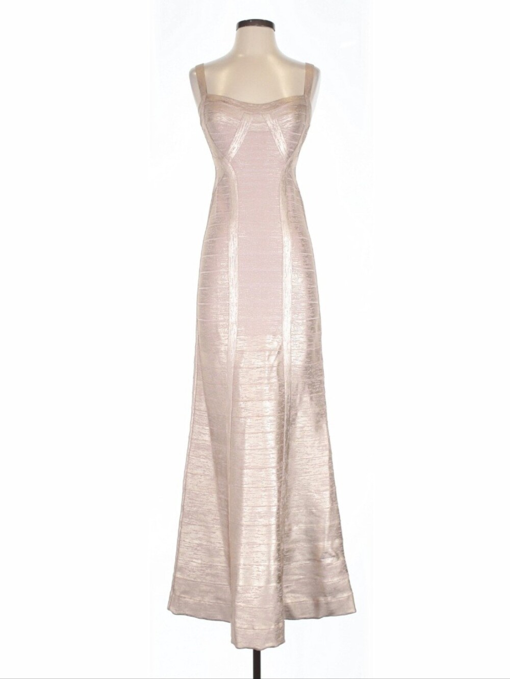 Herve Leger Rose Gold Bandage Maxi Dress Wedding Formal S